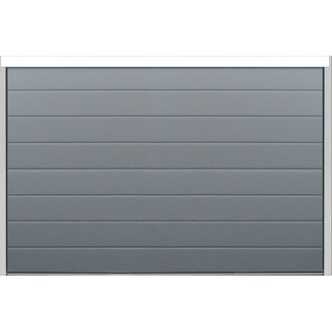 Spadone – Porte de garage sectionnelle motorisée 300 x 200 cm – Isolation 40 mm – Moteur ONE 600 avec 2 télécommandes – Woodgrain gris anthracite