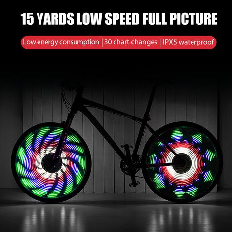 Wasserdichte Felgenbeleuchtung mit 64 LEDs und 30 Leuchtmustern für Mountainbikes (1/5)
