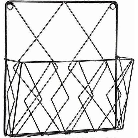 Métal Fil Fichier Support Mural Porte-revues Porte-revues Suspendu Journal De Stockage Organisateur Métal De Fil Noir Décoration Shelf Fichiers (1/5)