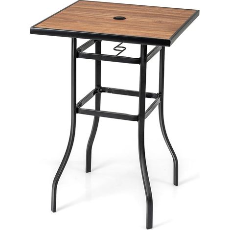 Patio Bar Table 70cm Outdoor Square Tabletop Bar Height Table (1/5)