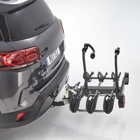 Mottez – Porte-vélos sur attelage rabattable 3 vélos – Fixation rapide avec outils – Rabattable pour accès coffre – Verrouillage antivol