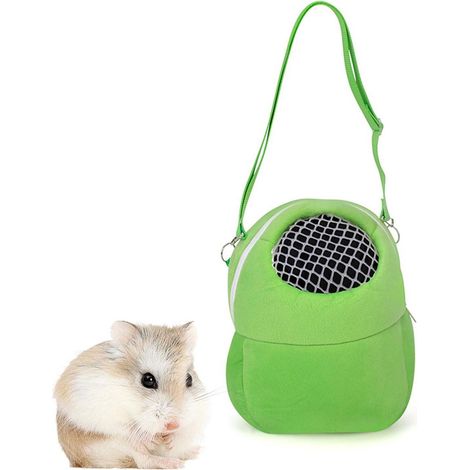 Sac de transport pour rongeurs - Portable - Aération à mailles fines - 1 pièce - Pour hamsters et cobayes gris (1/5)