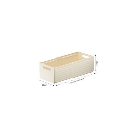 (2 piezas/blanco crema, grande, 20 cm) Caja de almacenamiento extensible para ropa, caja de plástico con cajones, caja para guardar juguetes, etc. - Crezuo
