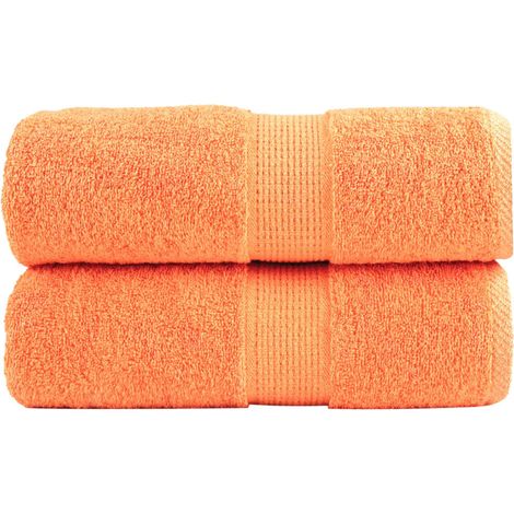 Serviettes de toilette de qualité supérieure SOLUND, lot de 2, orange, 30 x 30 cm, 600 g/m²