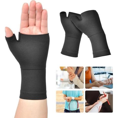 Gants de protection de poignet - SIB - 2 Pcs - Fitness - Noir (1/3)
