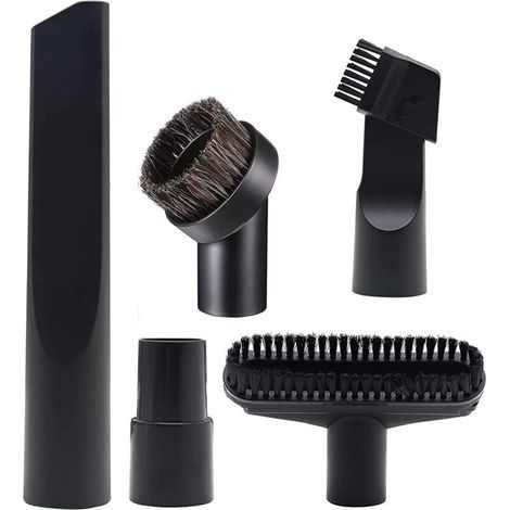 Buse d’aspirateur universelle – Lot de 5 accessoires compatibles 32–35 mm, noir, pour nettoyage précis des sols et moquettes (1/4)