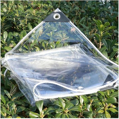 Transparente wasserdichte Plane, Reißfeste wasserdichte Schutzplane, Regenpflanzenisolierung, Staubabweisend, mit Kordel, für Gartenterrasse Gewächshaus