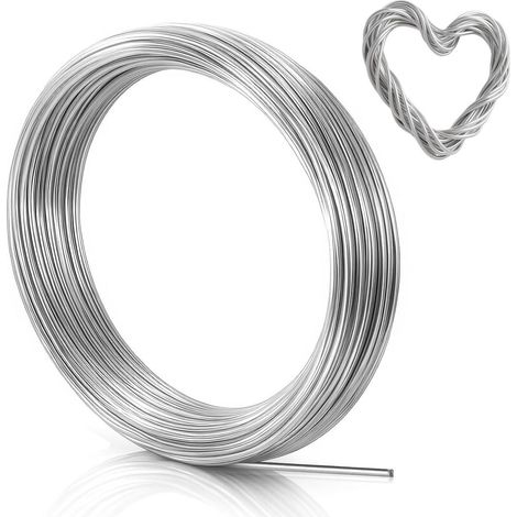 Fil d'artisanat en Aluminium 3mm X 20 M, Fil De Fer souple loisir creatif, flexible et pliable fil aluminium, fil de bricolage pour Les sculptures DIY, Fabrication de Bijoux (Argent) (1/5)