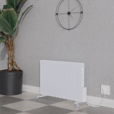 Electric Oil Filled Radiator WiFi Timer Portable Wall Mounted Thermostat Heater White 2000W (1/5)