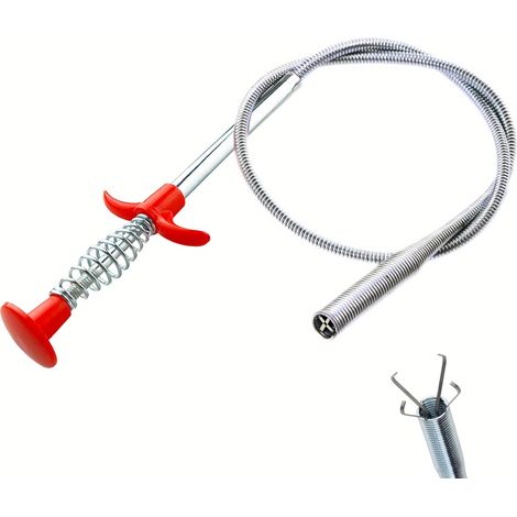 Desatascador de desagües, limpiador de desagües - Desatascador de desagües para inodoro, ducha, cocina, baño y bañera, limpiador de desagües con garra flexible (30 pulgadas)