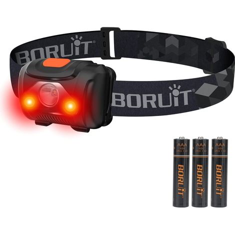 Lampe Frontale LED Super Bright Lampes Frontales Rouge et Blanche 3 Piles AAA Lnclus 4 Modes Lampe Torche Pour Enfant Lecture Adulte Camping Cyclisme Courir Randonnée Pêche Phare Gear