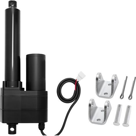 Vérin électrique 12V, course 150mm, force 9000N, IP65, vitesse 5mm/s, avec supports de montage pour machines industrielles et systèmes de levage lourds. (1/5)