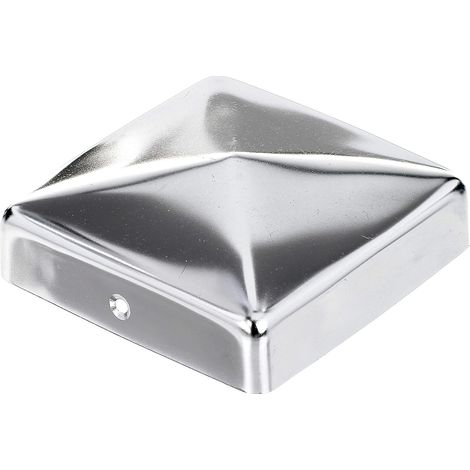 Capuchon de poteau - Lot de 10 - Acier inoxydable - Forme plate pour poteaux bois - Protection extérieur jardin - 90 x 90 mm (1/5)