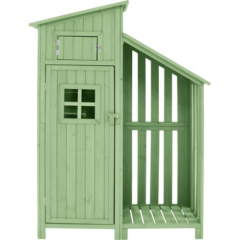 Abri de jardin, armoire de jardin, cabanon de rangement, armoire à outils, L x P: 124x46 cm, L x P x H: 124x46x174cm, convient aussi aux petits jardins, vert, (cabane en bois, 1 pièce, abri de jardin)