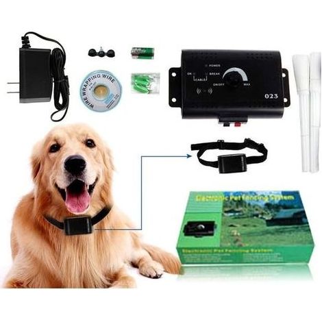 Cloture Electrique pour Animaux sans fil,Collier Anti Fugue Chien Électrique Automatique Dressage Chien avec 2 Colliers pour Chiens Système de Clôture Électronique (1/5)