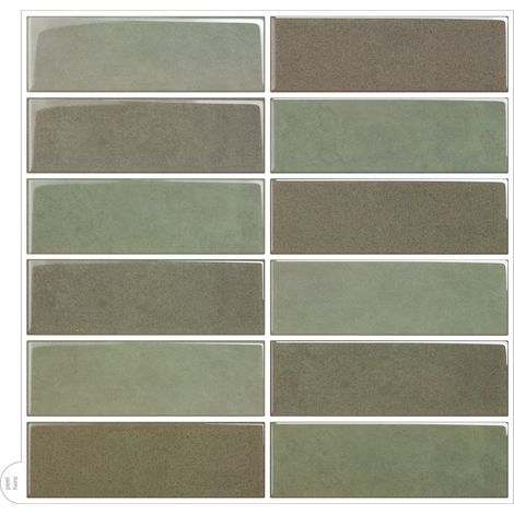 feuilles de stickers muraux auto adhésifs pour carrelage cuisine et salle bain panneaux 3D foncé 30,5x30,5cm 5cm Vert (1/5)