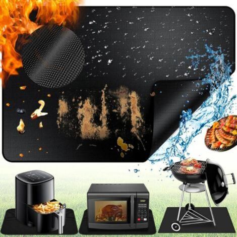 Tapis Ignifuge 50 x 70 cm, Tapis Protection Sol Barbecue Résistance à la Chaleur 500°F, Résistant au à l'huile et à l'eau Tapis Barbecue pour Comptoir de Cuisine Barbecue Extérieur (1/5)