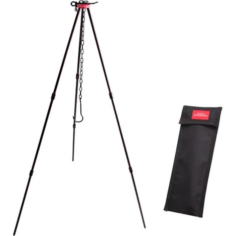 Trépied de camping pour feu de camp, support triangulaire portable, cadre de feu de camp pour pique-nique, support pour casserole suspendue, réchaud de camping portable (1/4)