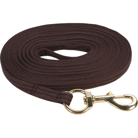 Corde d'entraînement pour chevaux de 8,2 m, poignée douce et confortable, ligne de contrôle équestre avec fixation rapide du licou pour la performance, marron (1/5)