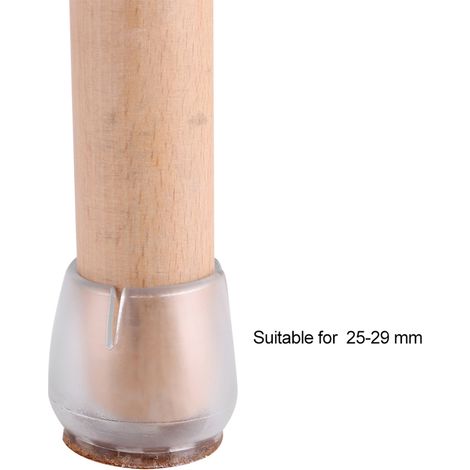 【Schutzkappen】 16 transparente PVC-Schutzkappen für Tisch- und Stuhlbeine, Größe M, rutschfest, schützt Böden und reduziert Schatten, Höhe 28 mm (1/5)