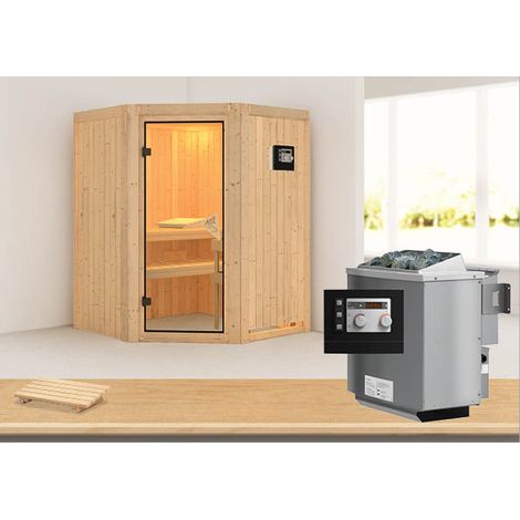 Larin Eck,9kW Bio.Strg easy bronzierte Ganzglastür