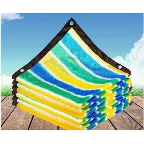 4x4m Terrassen-Sonnensegel Rechteckiges Schattennetz, Balkon-Sichtschutz 12-poliges Sonnenschutz-Schattentuch für Terrasse und Balkon (1/4)
