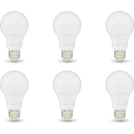 LED-Lampe, entspricht 60 W, 9 W Energieersparnis, Standard-E26-Sockel, 5000 K hellweiß, 5000 K diffuses Licht, dimmbar, 10.000 Stunden Lebensdauer, 6er-Pack