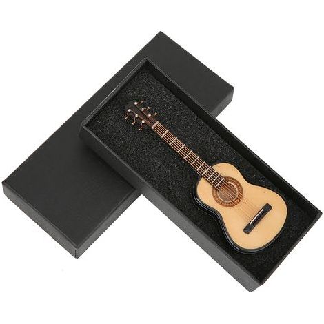 3D-Gitarrenornament aus Lindenholz für Kühlschrank und Wand, 10 cm (1/5)
