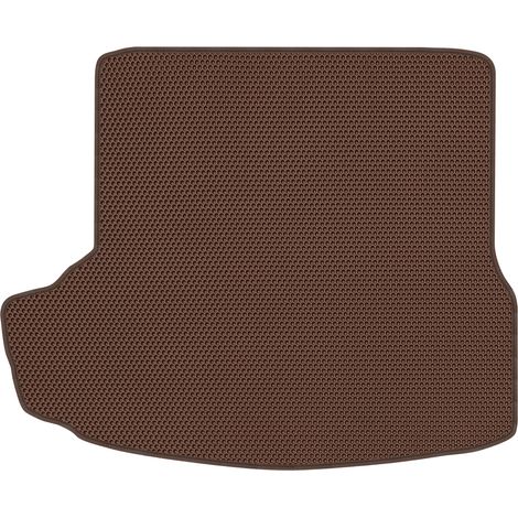 Tapis de coffre en EVA pour Skoda Octavia II Berline (2004-2013), motif nid d'abeille marron (1/5)