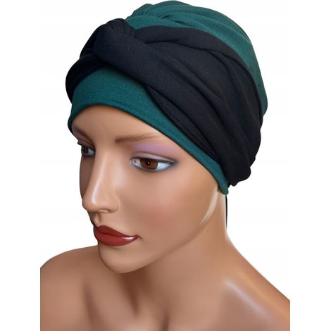 Foulard Lena in bambù verde e nero per ogni donna (1/5)