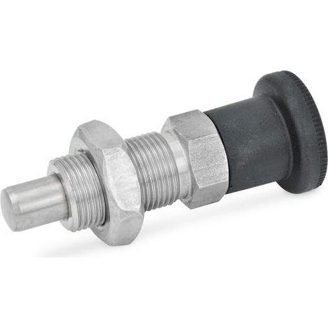 Ganter Norm, con elementi in acciaio inox di Resto Bulloni – GN 817, senza resto Blocco, Acciaio Inox, Resto di chimicamente nichelato, 1 pezzi, nero, GN 817-10-12-BK-NI