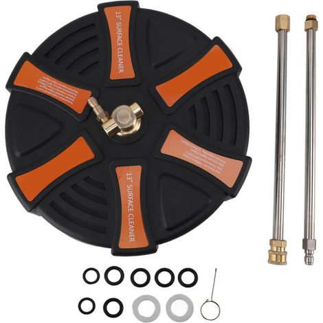 – 13-inch pressure washer – 2500 PSI pressure – 1/4-inch quick-connect fitting – 2 extension wands for ease of use – 2500 PSI (1/5)
