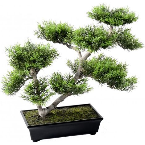 Plante artificielle haute gamme Spécial extérieur / PIN artificiel BONSAI - Dim : 42 x 48 cm -PEGANE-