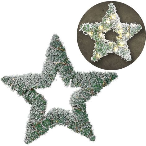 Couronne décorative lumineuse en forme d'étoile de Noël, fonctionnant à piles, 58 cm (1/5)