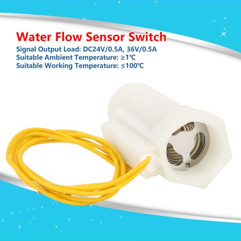 Capteur de débit d'eau en plastique, interrupteur à piston, filetage mâle/femelle G1/2 po, 0-110 V CC (1/5)