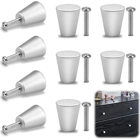tiradores de cajón de aluminio mate con tornillos, pomos modernos para muebles, tiradores para cajones de oficina, diseño elegante para armarios y cajones. (1/5)