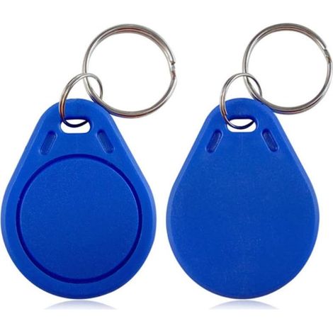 100 x Badges RFID Chips 13.56Mhz 1K de Porte-clés Token NFC Tag Proximité Transpondeur Smart IC Carte de contrôle d'accès - Bleu (1/5)