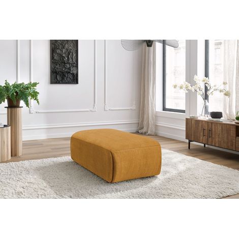 BOBOCHIC - Pouf petit JEANNE tissu velours Jaune (1/5)
