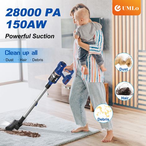 OKWISH V11 Akku-Staubsauger 2-in-1 mit HEPA-Filter, 30 kPa und 4000-mAh-Akku Blau (1/5)