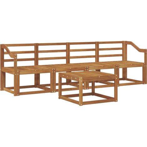 Conjunto de sofás de exterior 5 uds. Natural vidaXL (1/5)