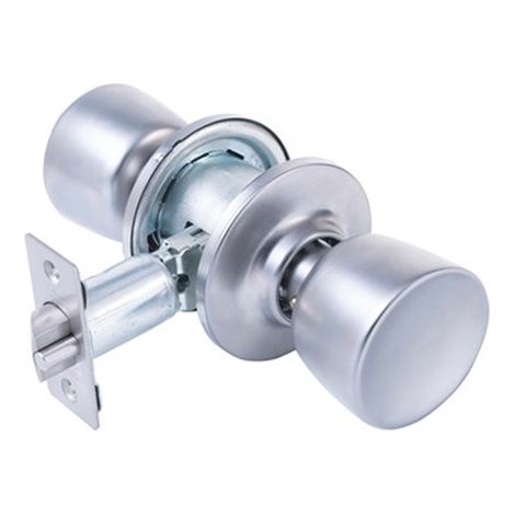 Bouton de passage chromé mat en forme de tulipe – Système de verrouillage réglable 60/70mm – Pour carrés de 8mm – Rosace Ø65mm – Azbe (1/7)