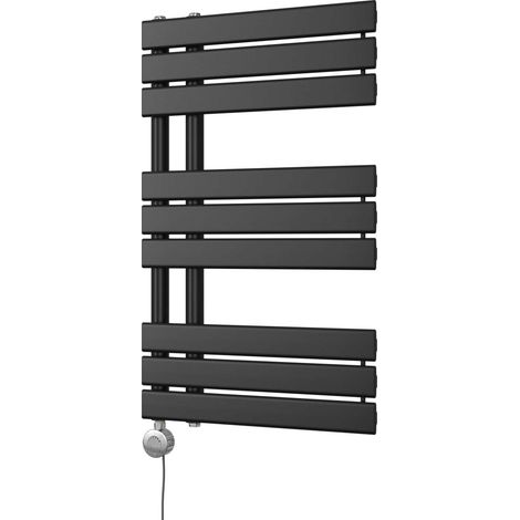 Tristan - Black Electric Towel Rail H816mm x W500mm 400w Thermostatic (1/3)