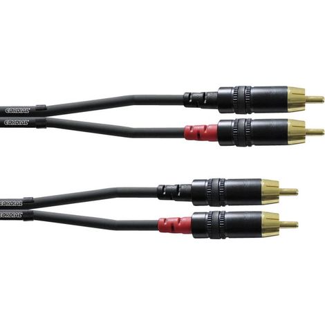 Câble adaptateur audio [2x Cinch-RCA mâle - 2x Cinch-RCA mâle] Cordial CFU 0,6 CC noir 0.60 m