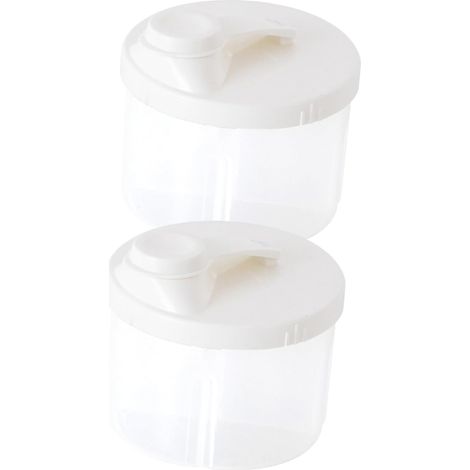 Lot 2 distributeurs de lait en poudre rotatifs à quatre compartiments, contenant, boîte de rangement alimentaire multiusage (1/5)