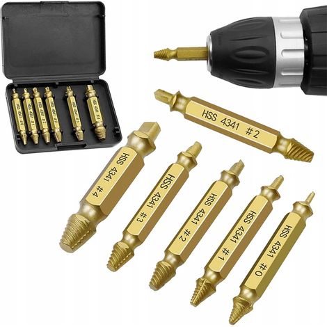 Ausdreher für abgebrochene Schraubenstifte, 6-teiliges Set + Etui