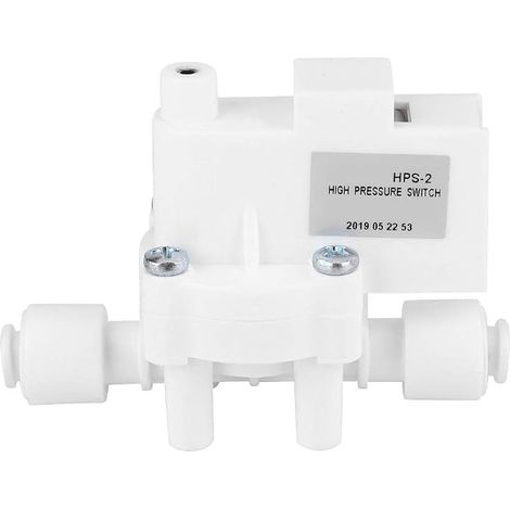 High Pressure Switch 1/4" DC 24V, for RO Water Machine, RO Reverse Osmosis System High Pressure Switch Action 0.25MPa, White (1/5)