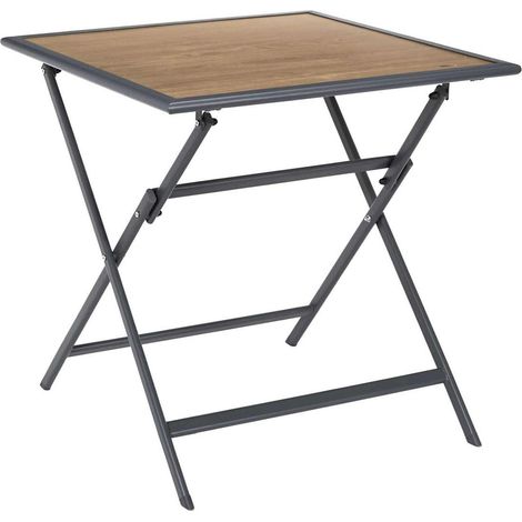 Table de Jardin Pliable "Barcelone" 70cm Gris & Naturel (1/5)