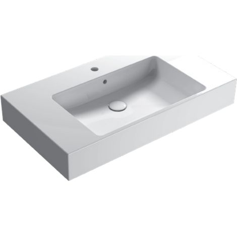 Lavabo in ceramica 90x50 cm Globo STONE SCQ93BI Bianco - Ceramica (1/3)