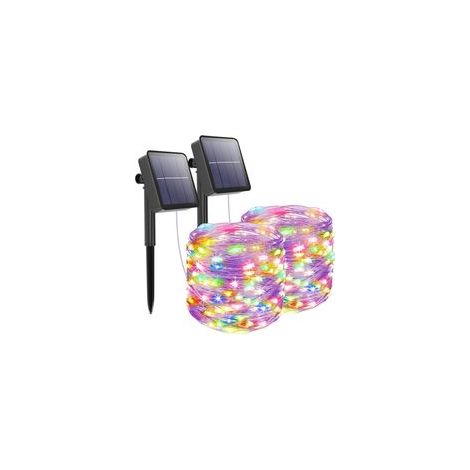 12m Outdoor Solar String Lights with 100 Multicolor LEDs, IP55 Waterproof, 8 Modes, for Garden, Patio, Christmas, and Halloween Decorations (1/5)