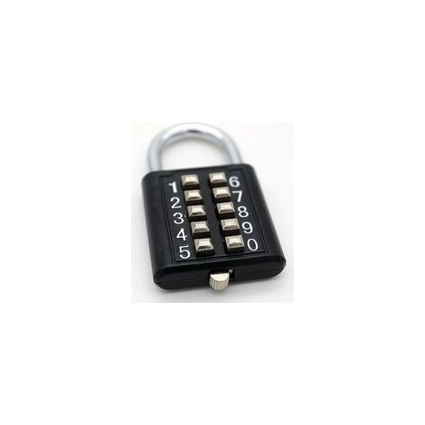 Cadenas à combinaison 10 chiffres en métal étanche, noir, antivol –